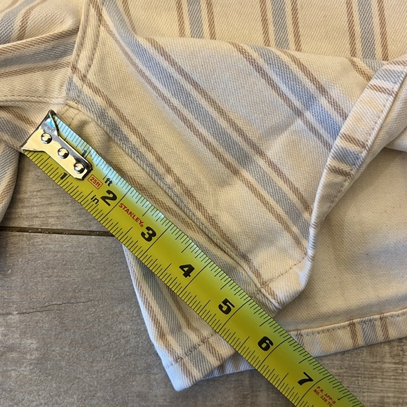 Anthropologie Denim Shorts 28 Pilcro Slim‎ Boyfriend Striped Cream High Rise NWT - Picture 11 of 11